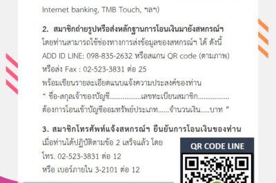 วิธีการฝากเงินออมทรัพย์ สอ.บก.ทอ.ผ่านทางธุรกรรมทางการเงิน
